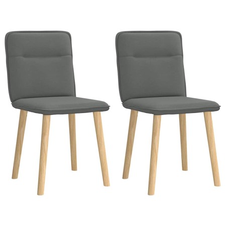 Sillas de comedor 2 unidades tela gris oscuro