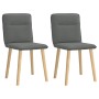 Sillas de comedor 2 unidades tela gris oscuro