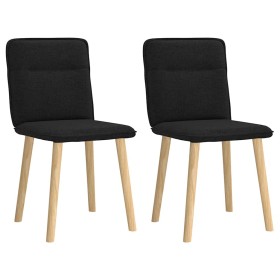 Sillas de comedor 2 unidades tela negro Sillas de comedor 2 unidades tela negro