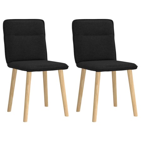Sillas de comedor 2 unidades tela negro
