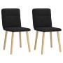Sillas de comedor 2 unidades tela negro