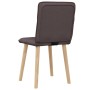 Sillas de comedor 2 unidades tela marrón oscuro