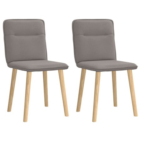 Sillas de comedor 2 unidades tela gris taupé