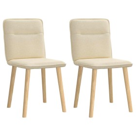 Sillas de comedor 2 unidades tela color crema Sillas de comedor 2 unidades tela color crema