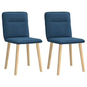 Sillas de comedor 2 unidades tela azul Sillas de comedor 2 unidades tela azul