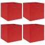 Cajas de almacenaje 4 uds tela rojo 32x32x32 cm