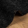 Alfombra peluda de pelo largo moderna PAMPLONA negra 140x200 cm
