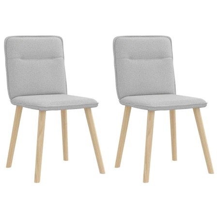 Sillas de comedor 2 uds tela gris nube