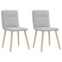 Sillas de comedor 2 uds tela gris nube