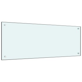 Protección salpicaduras cocina vidrio templado blanco 100x40 cm