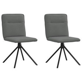 Sillas de comedor 2 unidades tela gris oscuro Sillas de comedor 2 unidades tela gris oscuro