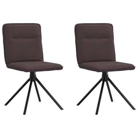 Sillas de comedor 2 unidades tela marrón oscuro en Sillas de comedor | Comprar online en Foro24