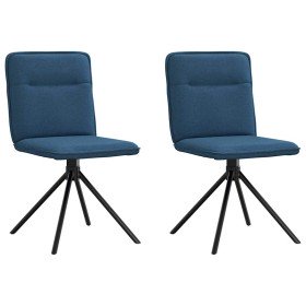 Sillas de comedor 2 unidades tela azul Sillas de comedor 2 unidades tela azul