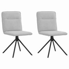 Sillas de comedor 2 uds tela gris nube Sillas de comedor 2 uds tela gris nube