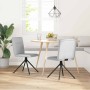 Sillas de comedor 2 uds tela gris nube