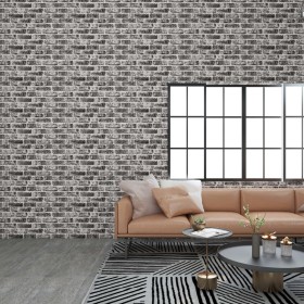 Paneles de pared 3D 10 uds diseño de ladrillo EPS gris oscuro