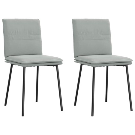 Sillas de comedor 2 unidades terciopelo gris claro en Sillas de comedor | Comprar online en Foro24