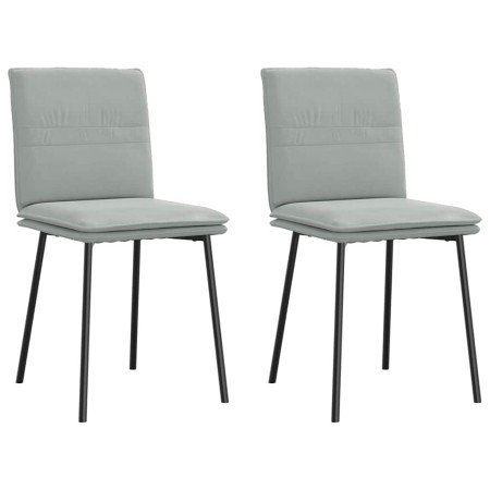 Sillas de comedor 2 unidades terciopelo gris claro