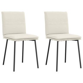 Sillas de comedor 2 unidades terciopelo crema Sillas de comedor 2 unidades terciopelo crema