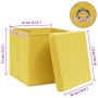 Cajas de almacenaje con tapas 4 uds tela amarillo 32x32x32 cm