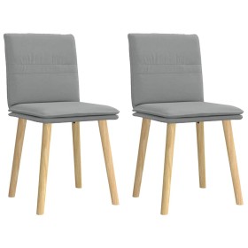 Sillas de comedor giratorias 2 unidades tela gris claro Sillas de comedor giratorias 2 unidades tela gris claro