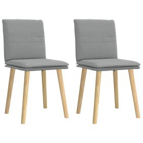 Sillas de comedor giratorias 2 unidades tela gris claro Sillas de comedor giratorias 2 unidades tela gris claro