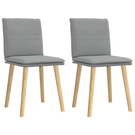 Sillas de comedor giratorias 2 unidades tela gris claro