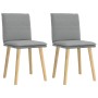 Sillas de comedor giratorias 2 unidades tela gris claro