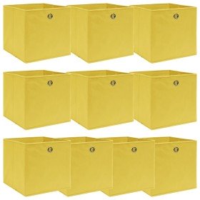 Cajas de almacenaje 10 uds tela amarillo 32x32x32 cm Cajas de almacenaje 10 uds tela amarillo 32x32x32 cm