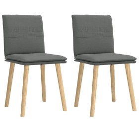 Sillas de comedor 2 unidades tela gris oscuro Sillas de comedor 2 unidades tela gris oscuro