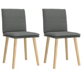 Sillas de comedor 2 unidades tela gris oscuro Sillas de comedor 2 unidades tela gris oscuro