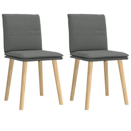 Sillas de comedor 2 unidades tela gris oscuro