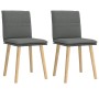 Sillas de comedor 2 unidades tela gris oscuro