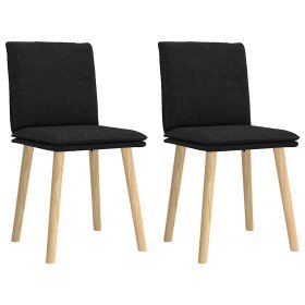 Sillas de comedor 2 unidades tela negro Sillas de comedor 2 unidades tela negro