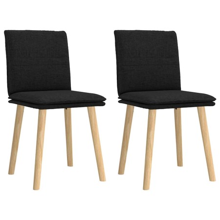Sillas de comedor 2 unidades tela negro