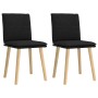 Sillas de comedor 2 unidades tela negro
