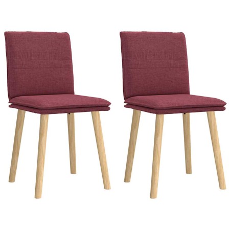 Sillas de comedor 2 unidades tela rojo tinto