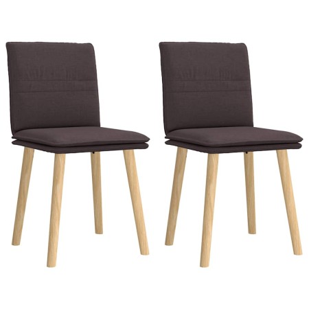Sillas de comedor 2 unidades tela marrón oscuro