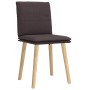 Sillas de comedor 2 unidades tela marrón oscuro