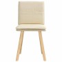 Sillas de comedor 2 unidades tela color crema