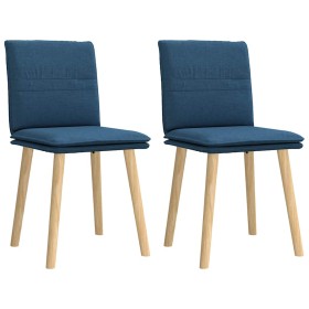 Sillas de comedor 2 unidades tela azul