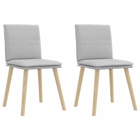Sillas de comedor 2 uds tela gris nube Sillas de comedor 2 uds tela gris nube