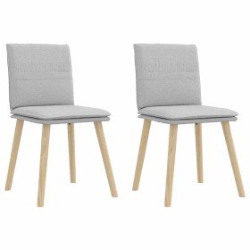 Sillas de comedor 2 uds tela gris nube Sillas de comedor 2 uds tela gris nube