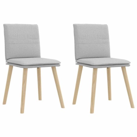 Sillas de comedor 2 uds tela gris nube