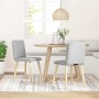 Sillas de comedor 2 uds tela gris nube