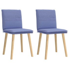 Sillas de comedor 2 uds tela azul jeans Sillas de comedor 2 uds tela azul jeans