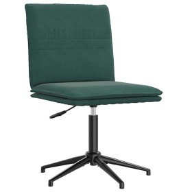 Silla de comedor de terciopelo verde oscuro