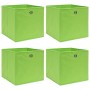 Cajas de almacenaje 4 uds tela verde 32x32x32 cm