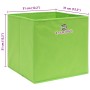 Cajas de almacenaje 4 uds tela verde 32x32x32 cm