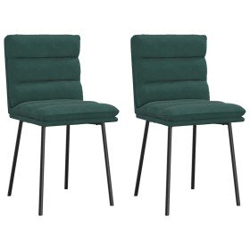Sillas de comedor 2 unidades terciopelo verde oscuro Sillas de comedor 2 unidades terciopelo verde oscuro